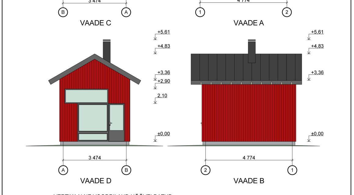 Sauna, paargu, majutushoone eelprojekt Eisma külas, Vihula vallas