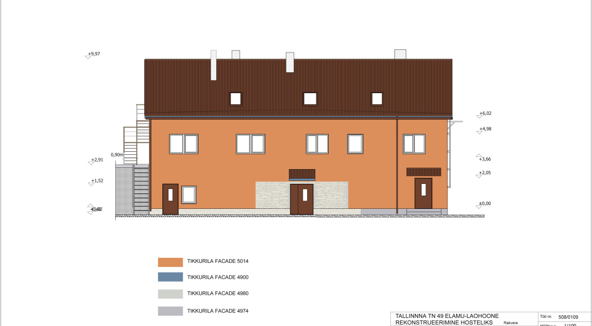 Tallinna tn. 49 hoone rekonstrueerimise põhiprojekt hostelliks Rakveres